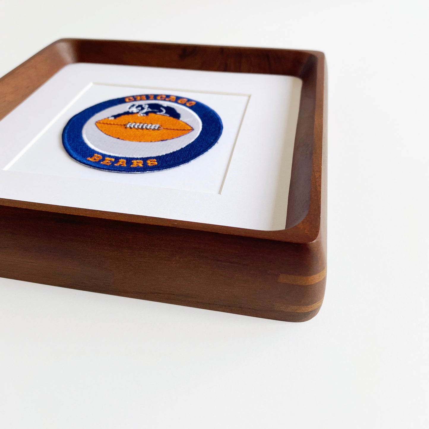 framed chicago bears circle vintage patch