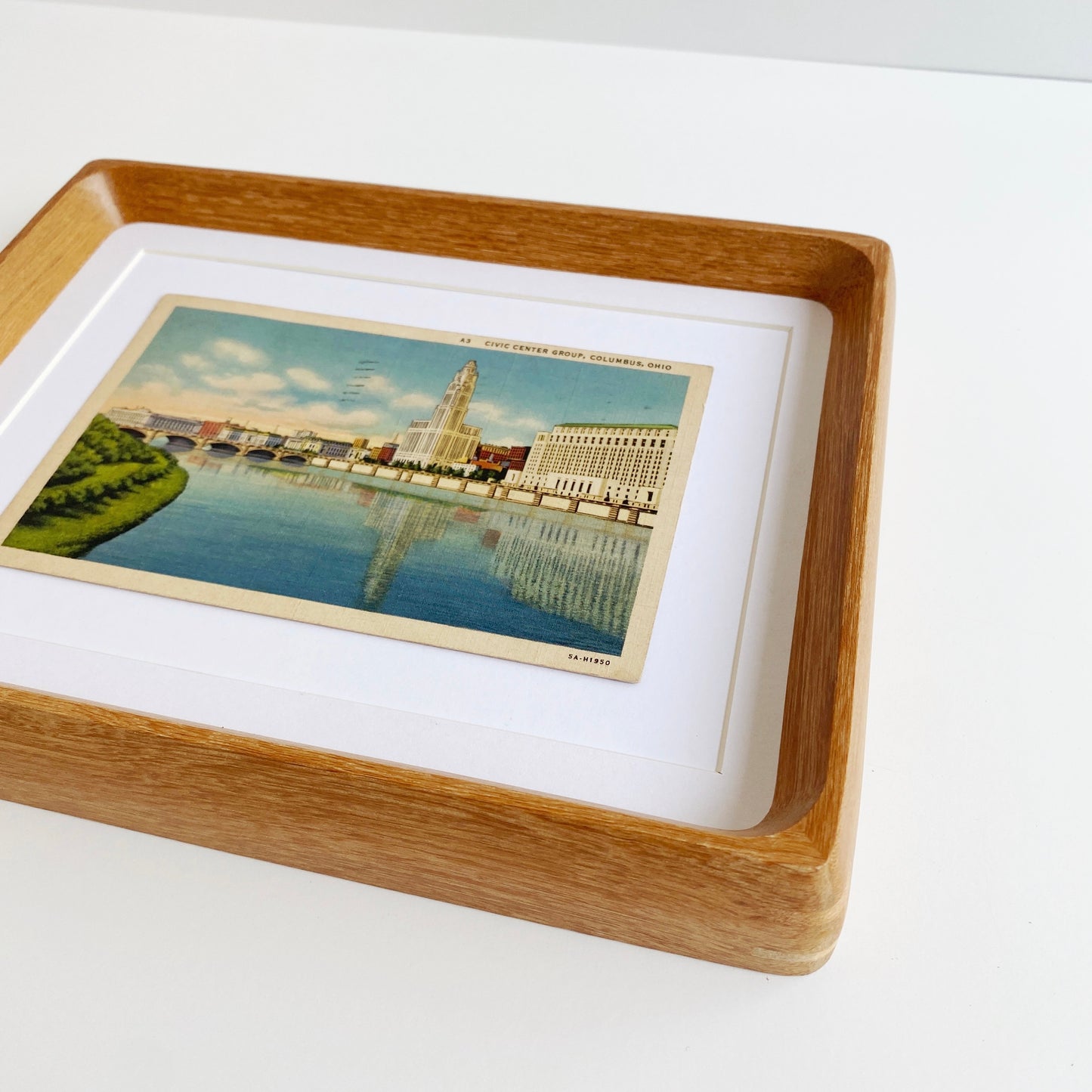 framed columbus ohio civic center vintage postcard