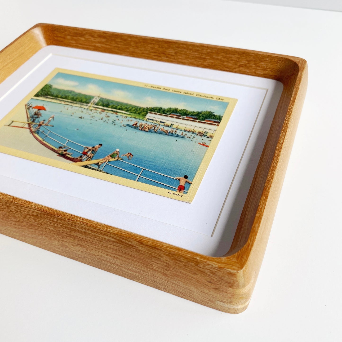 framed cincinnati ohio coney island vintage postcard