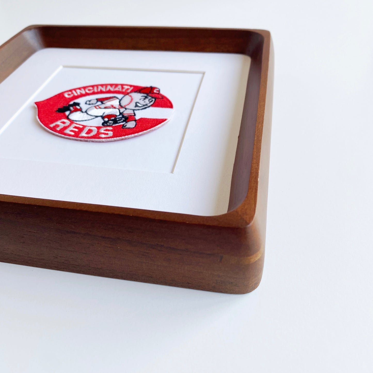 framed cincinnati reds c and redlegs vintage patch