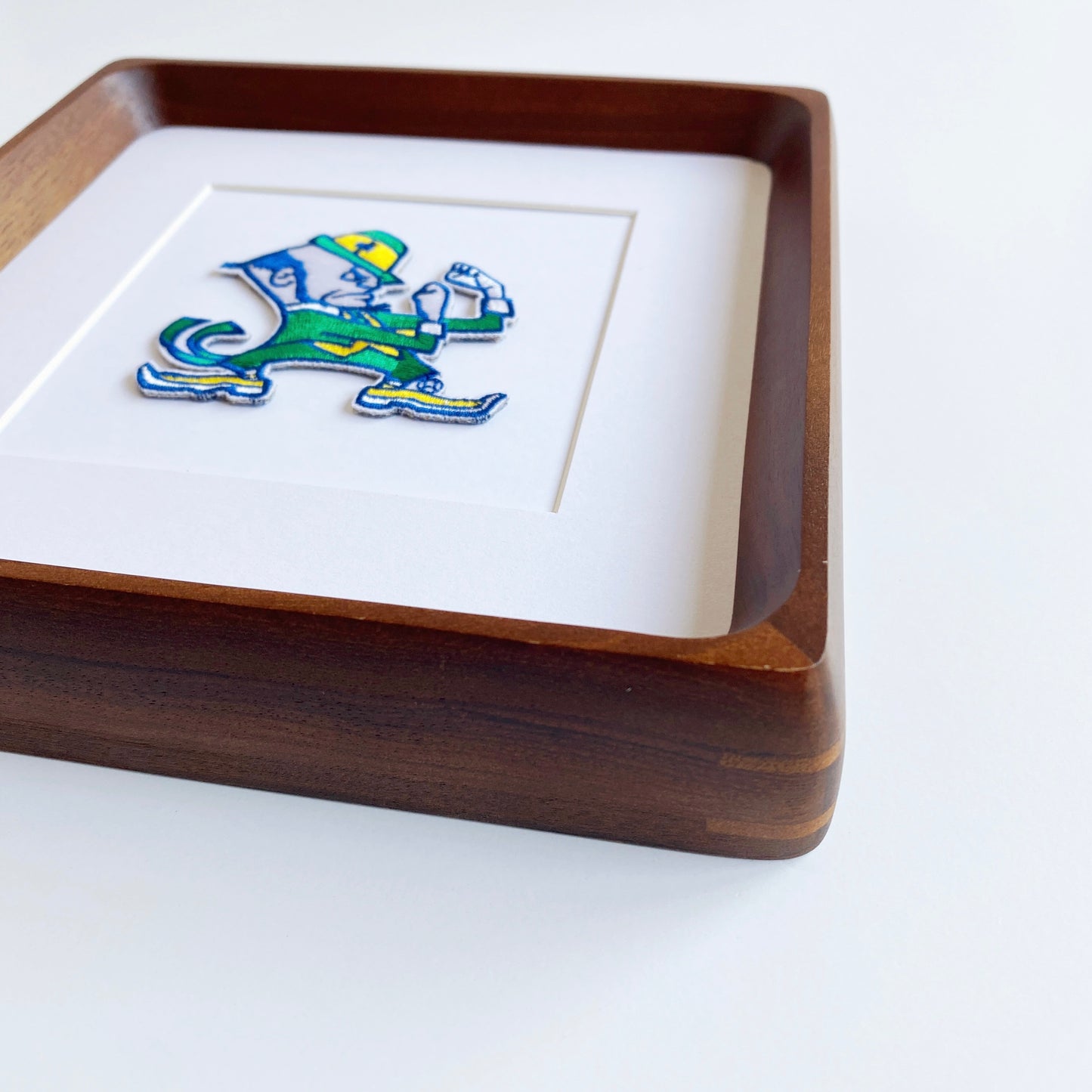 framed notre dame fighting irish vintage patch