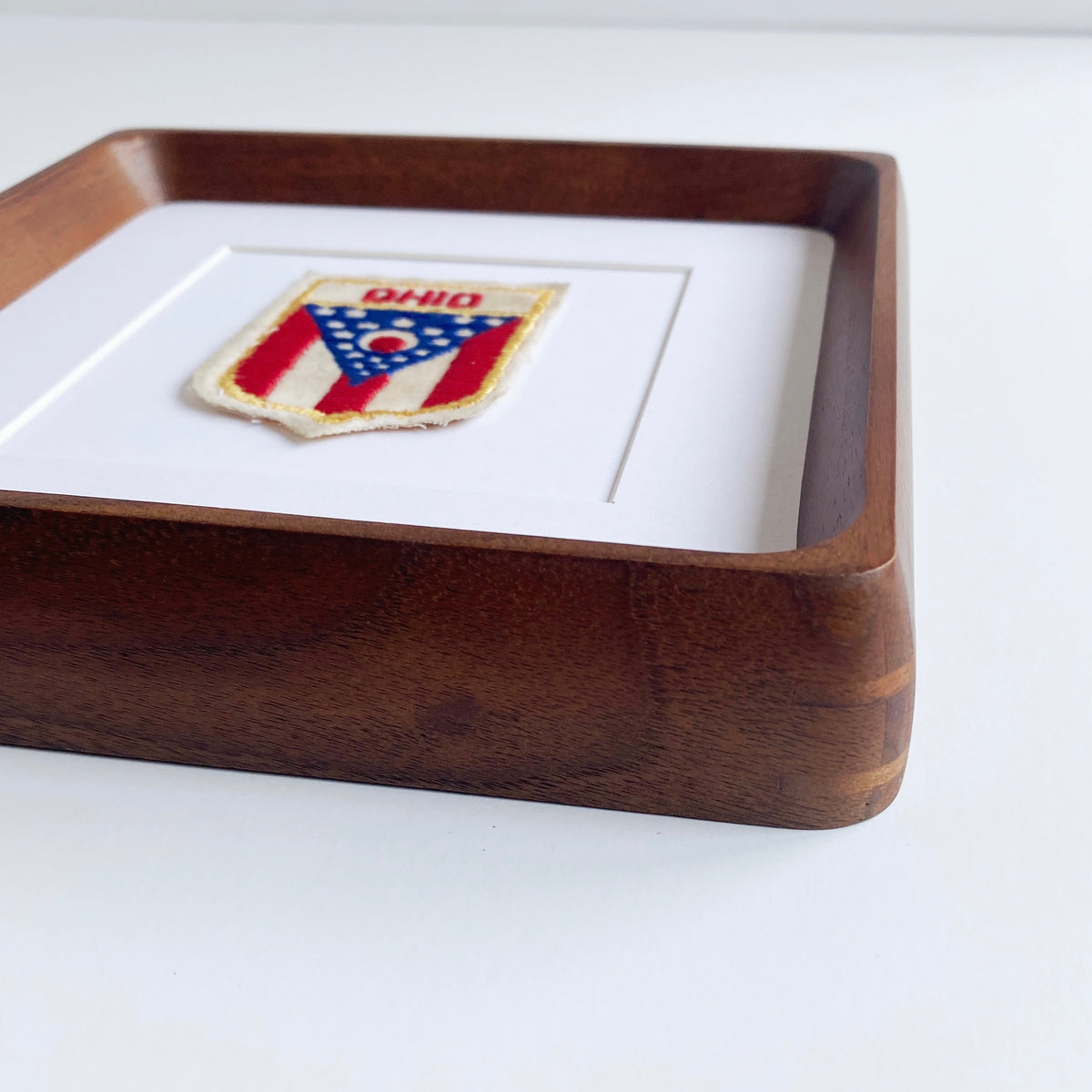 framed ohio flag vintage patch