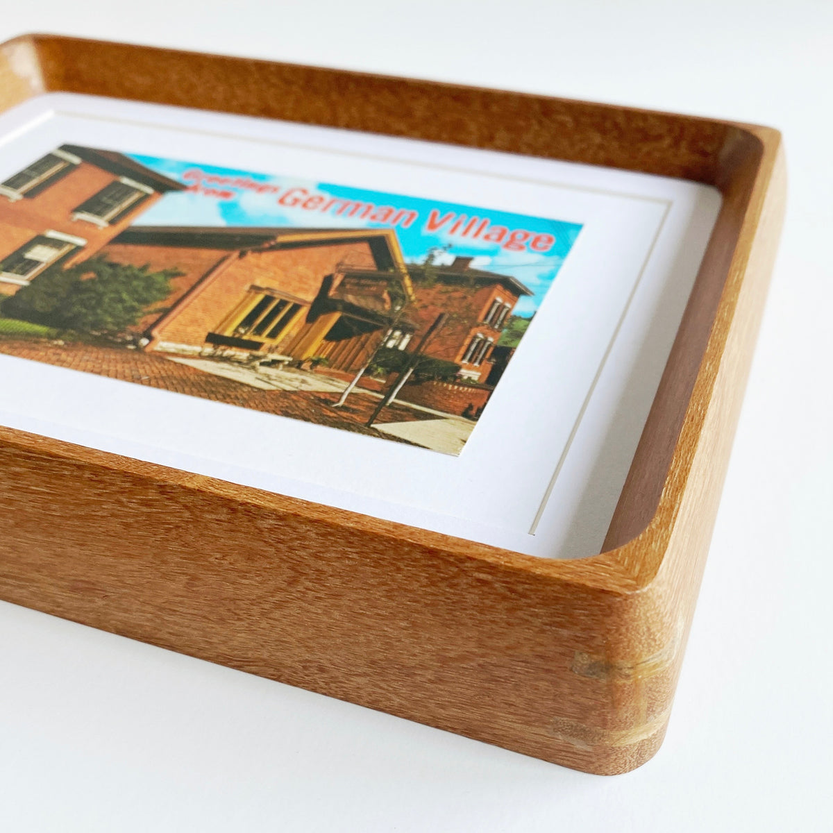 framed german village vintage postcard