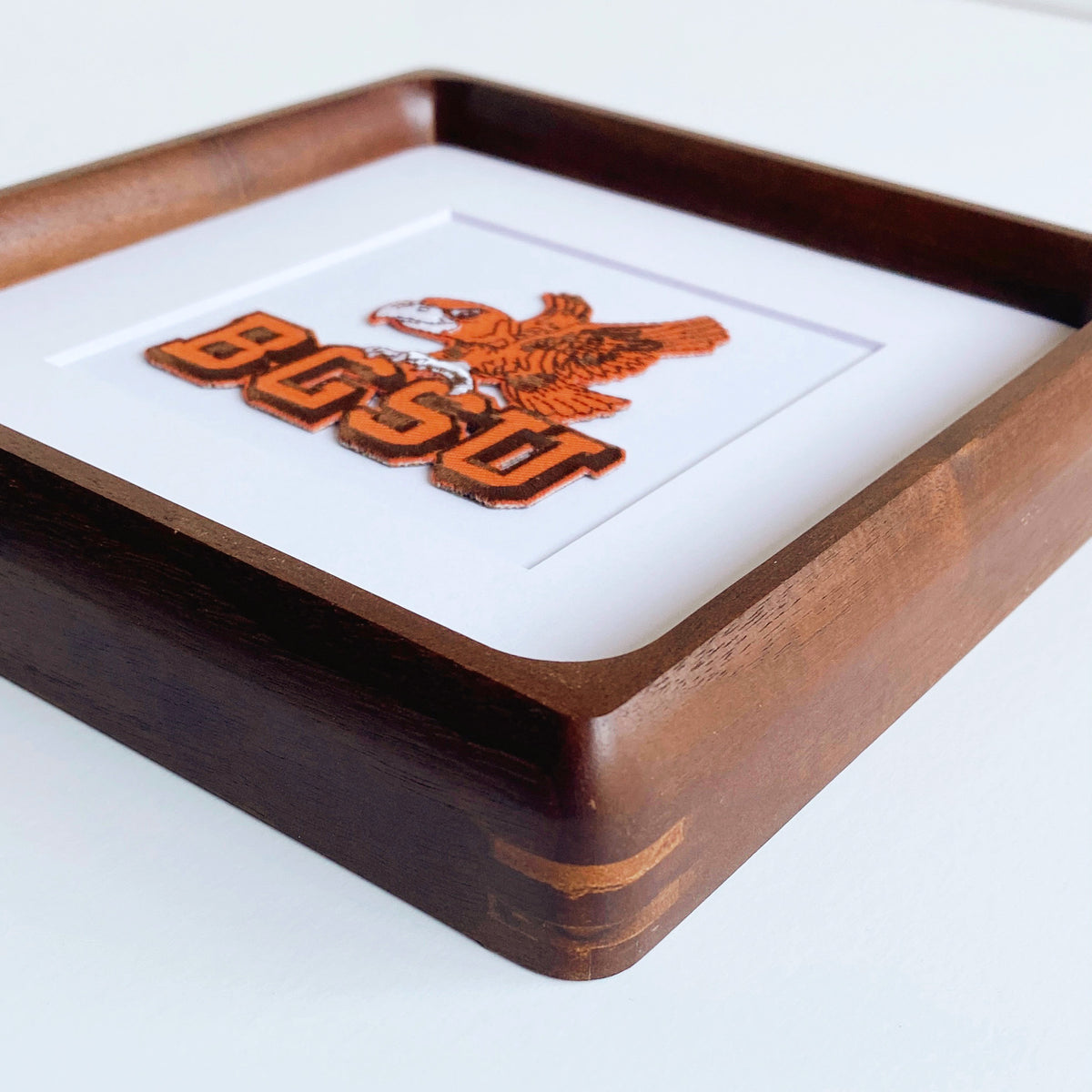 framed bowling green state university vintage patch