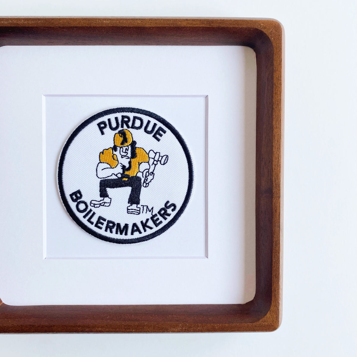 framed purdue university boilermakers vintage patch
