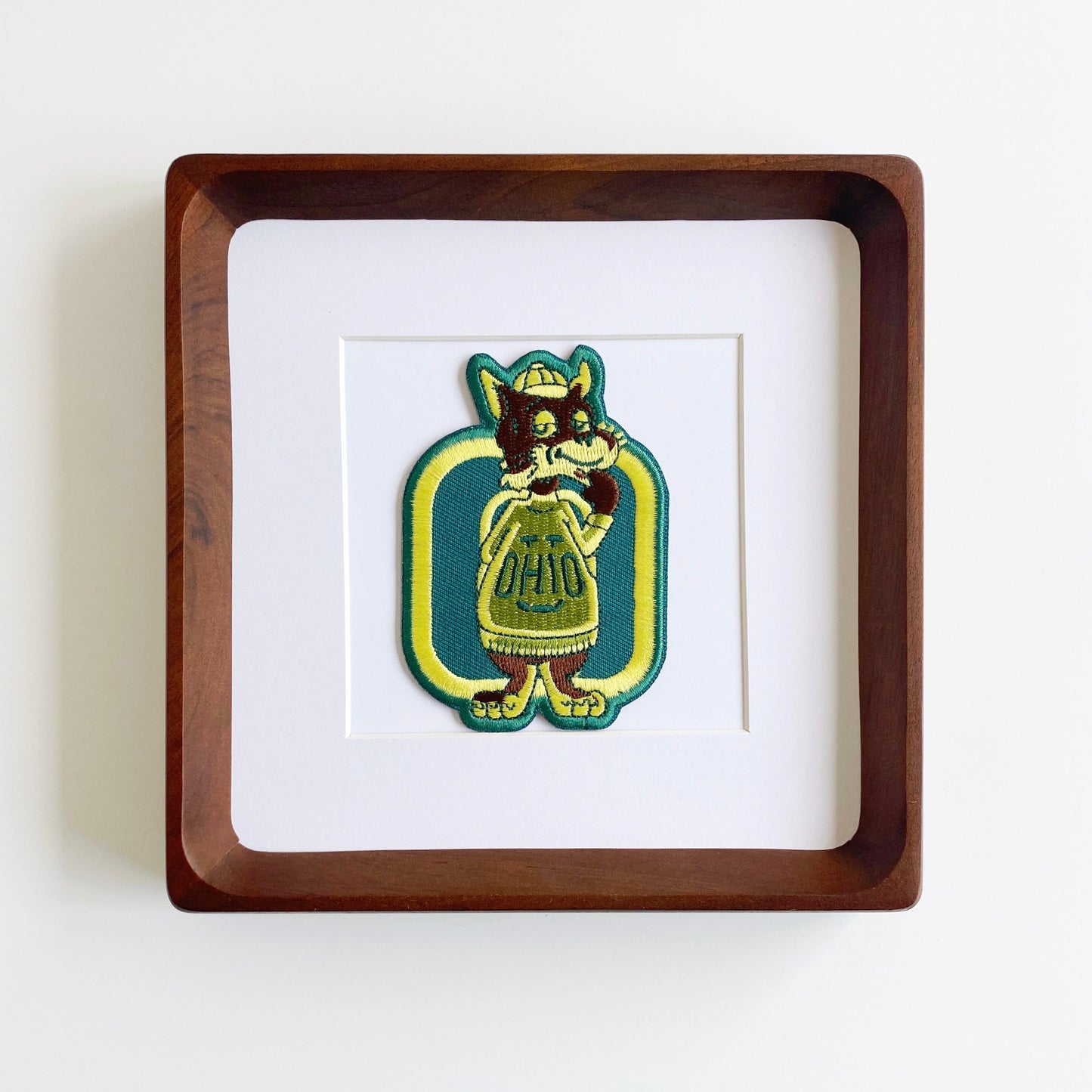 framed ohio bobcat vintage patch style one