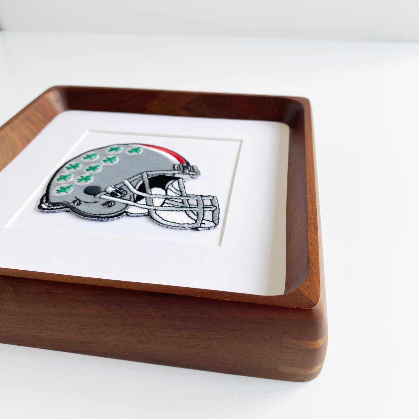 framed ohio state buckeyes helmet vintage patch