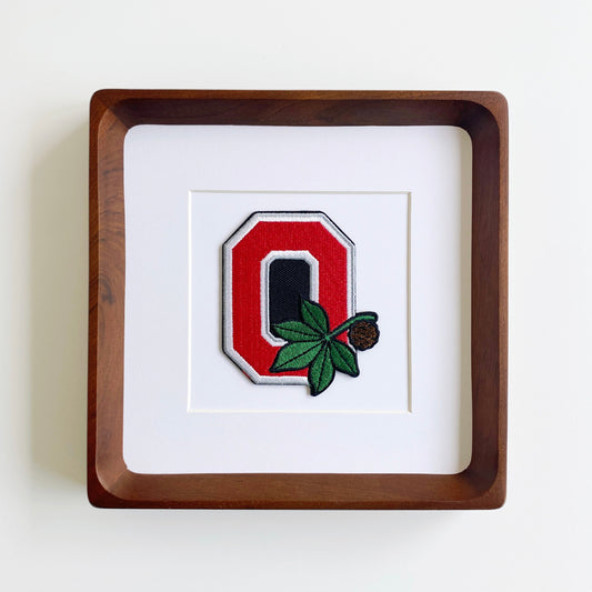 framed ohio state block o vintage patch