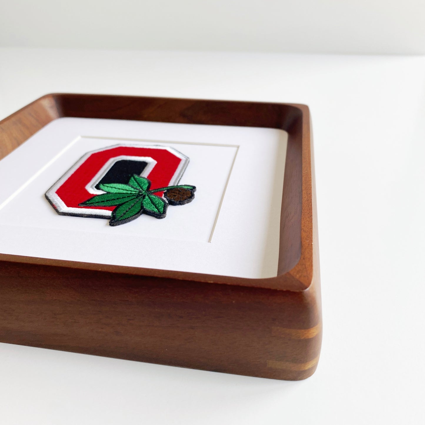 framed ohio state block o vintage patch