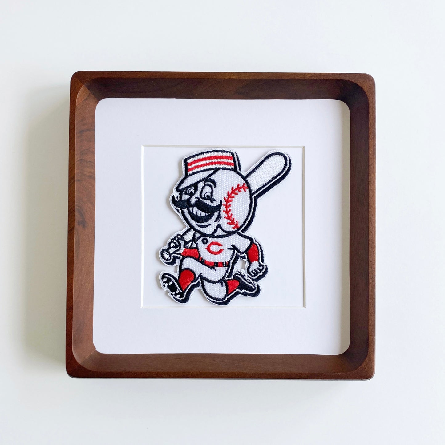 framed cincinnati reds mr. redlegs vintage patch