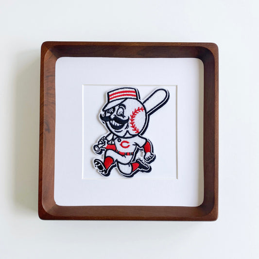 framed cincinnati reds mr. redlegs vintage patch