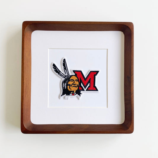 framed miami university redhawks vintage patch