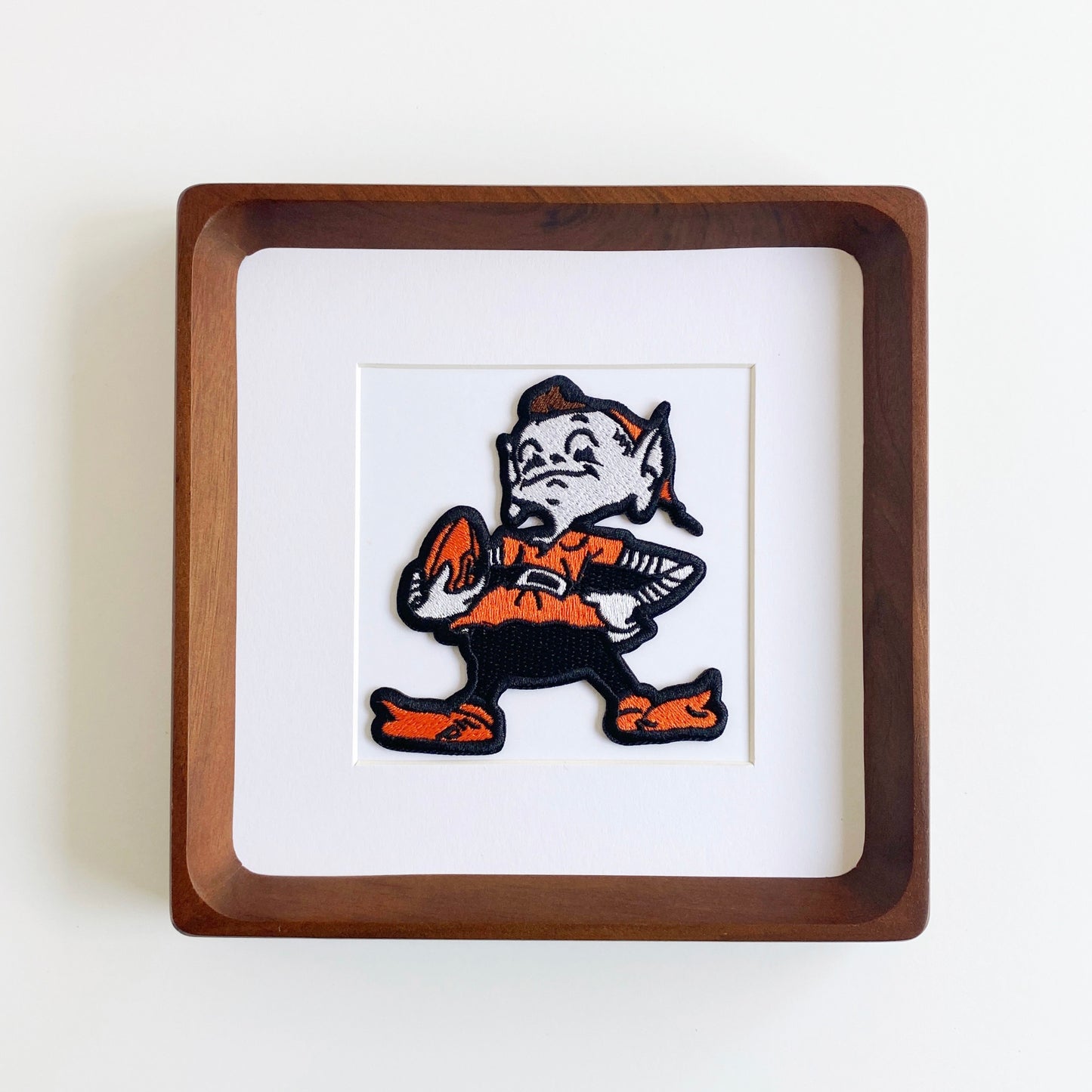 framed cleveland browns elf vintage patch