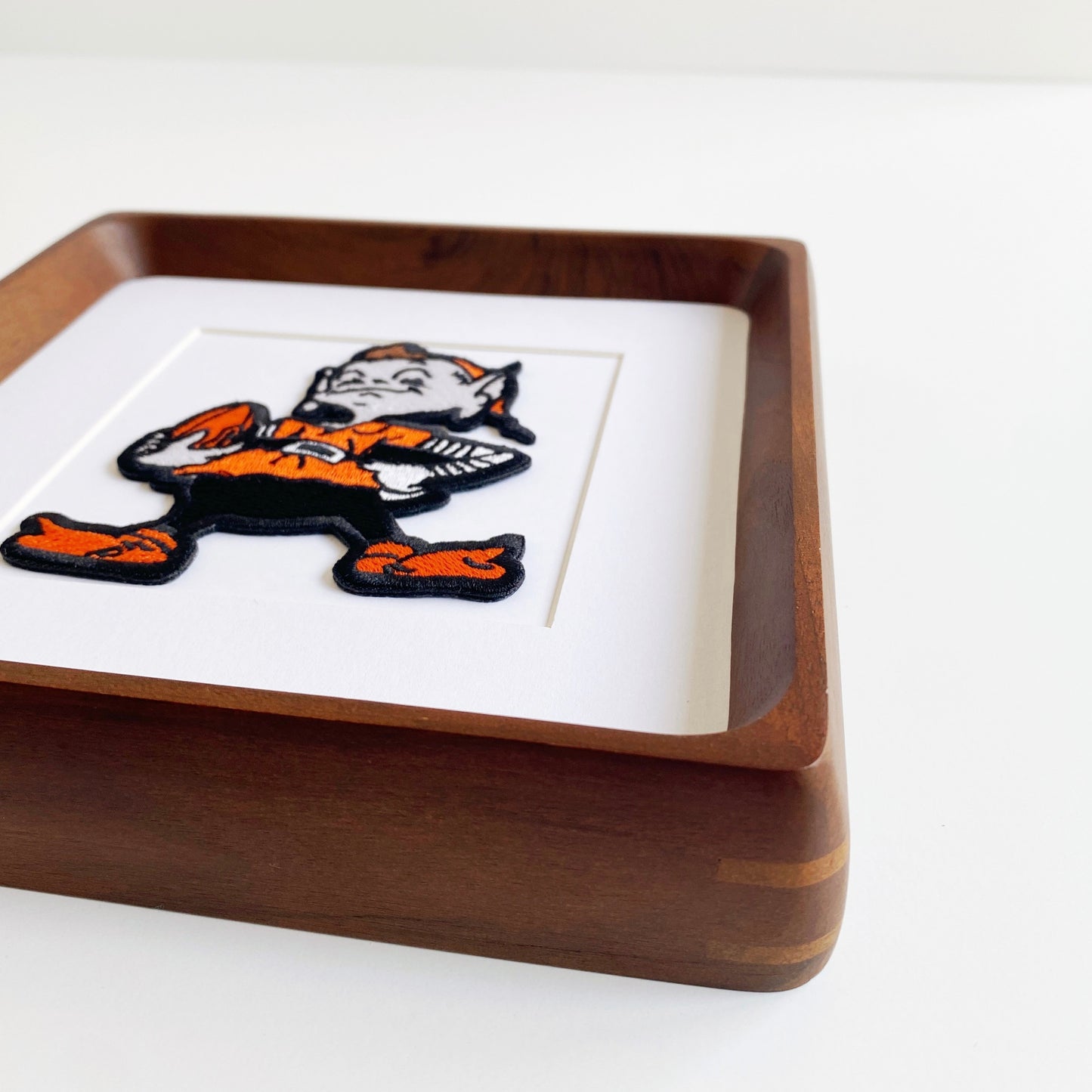 framed cleveland browns elf vintage patch