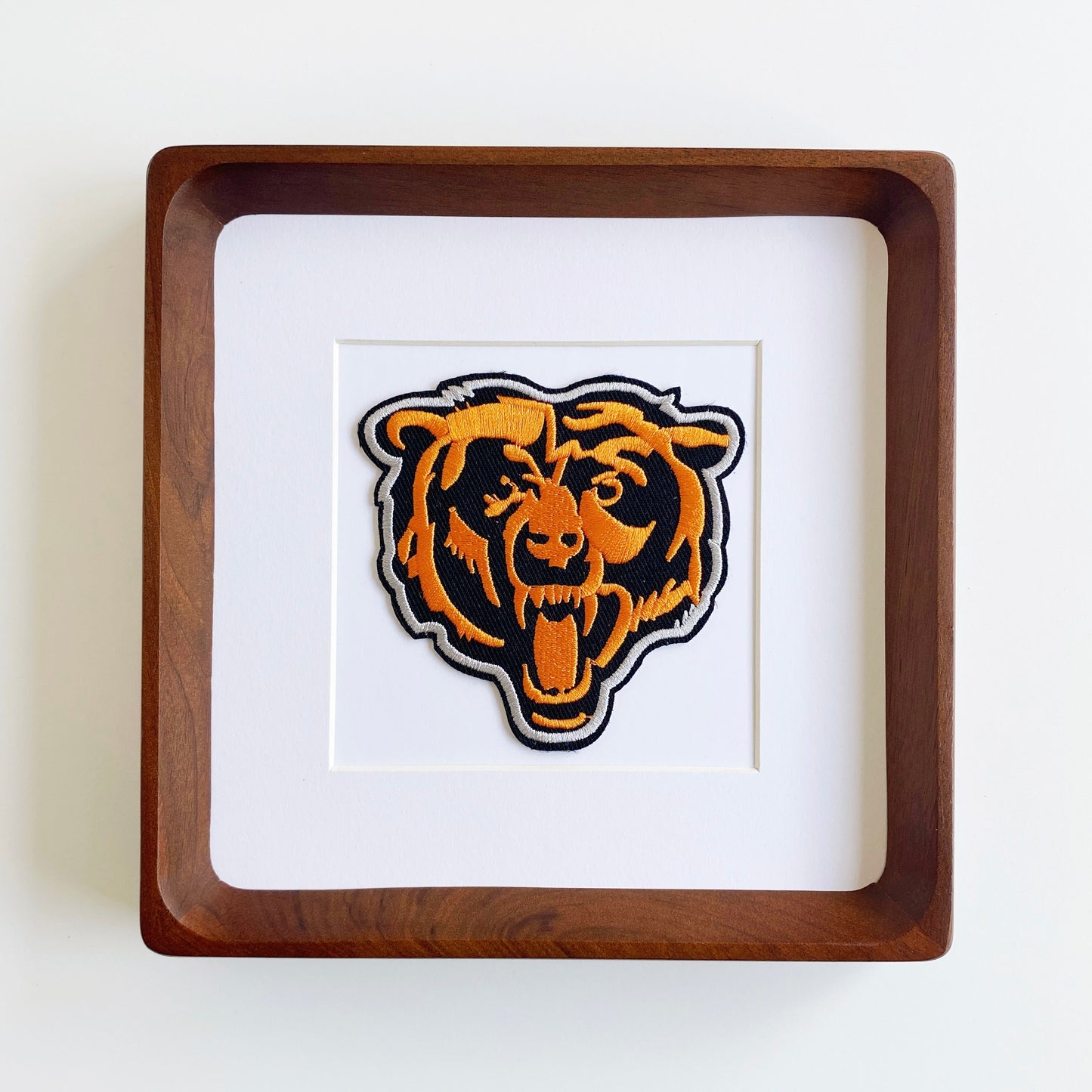 framed chicago bears head vintage patch