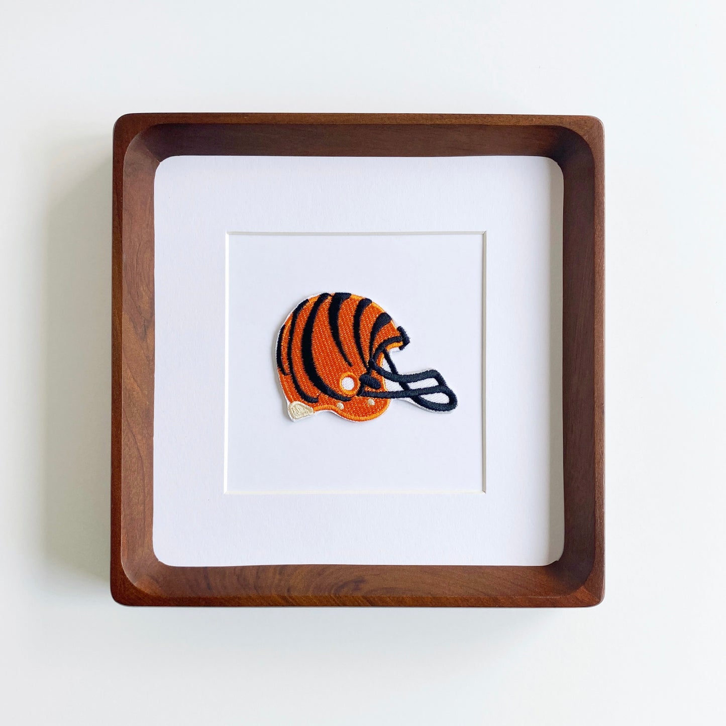 framed cincinnati bengals helmet vintage patch