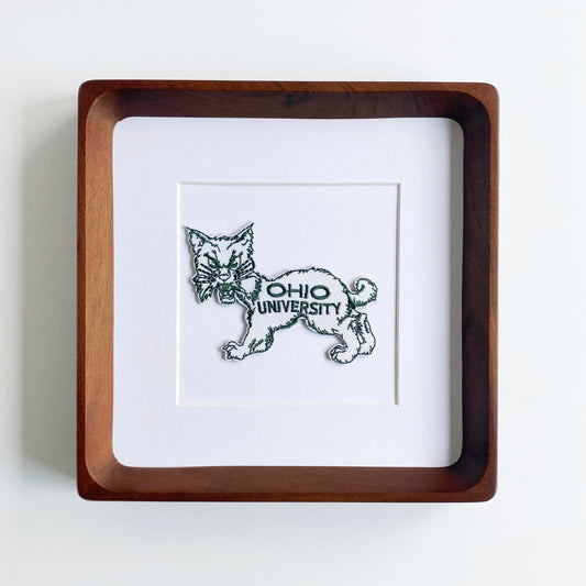 framed ohio bobcat vintage patch style two