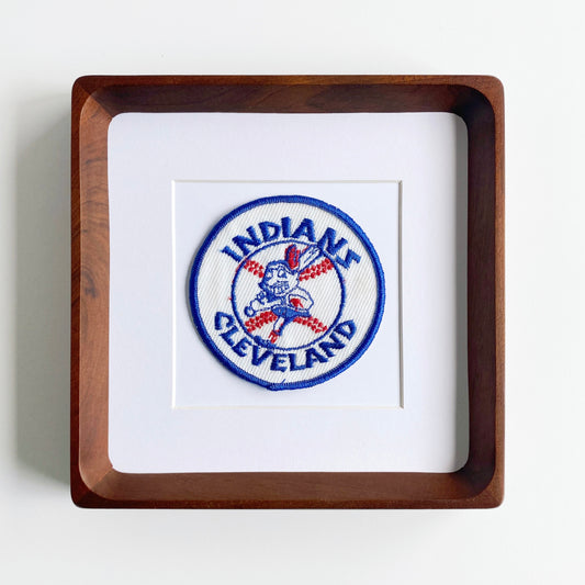 framed cleveland indians circle vintage patch