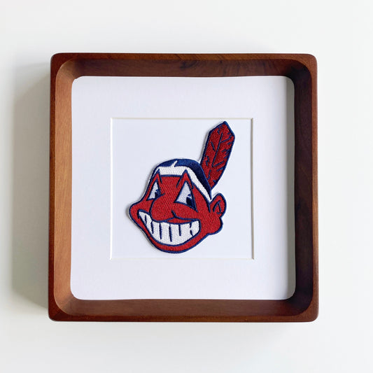 framed cleveland indians vintage patch