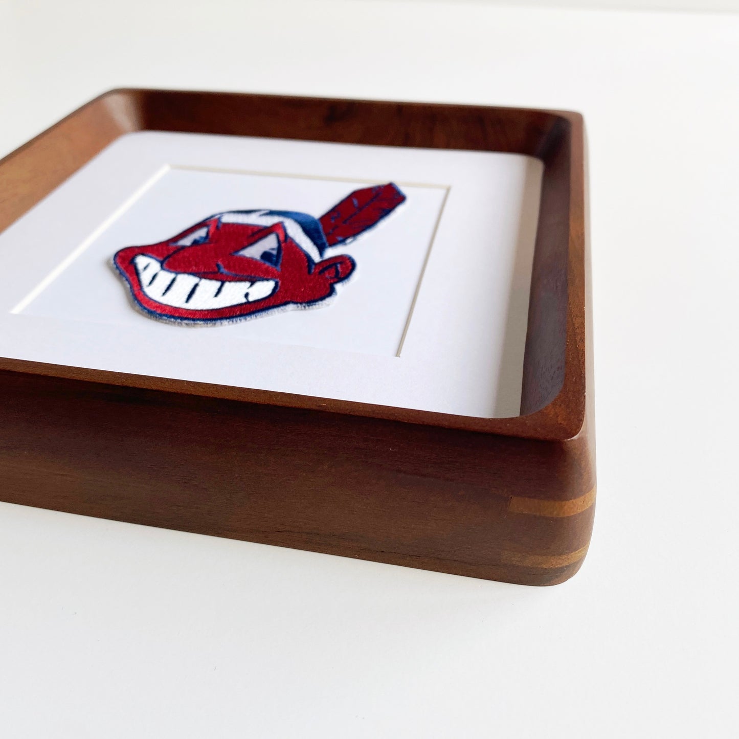 framed cleveland indians vintage patch