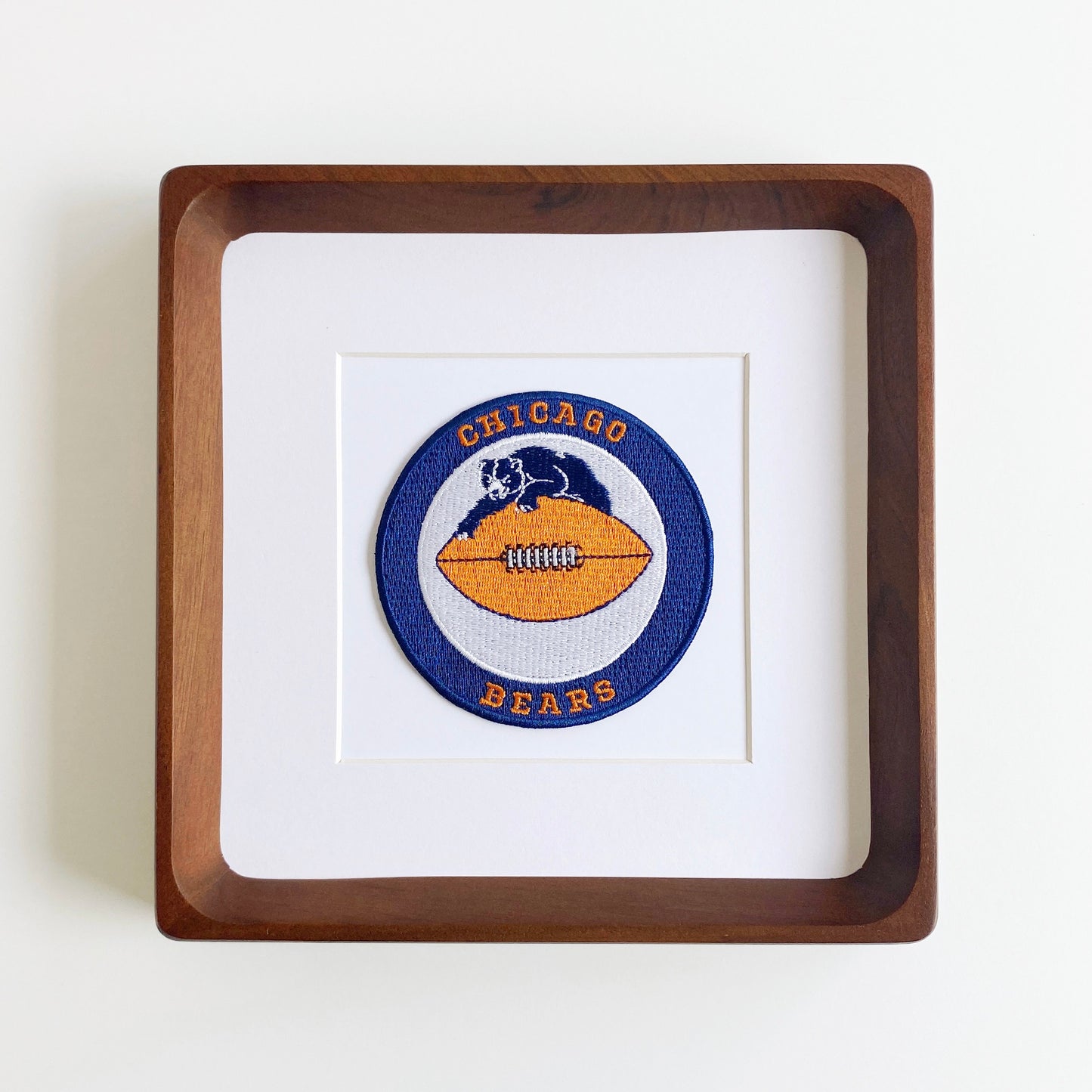 framed chicago bears circle vintage patch