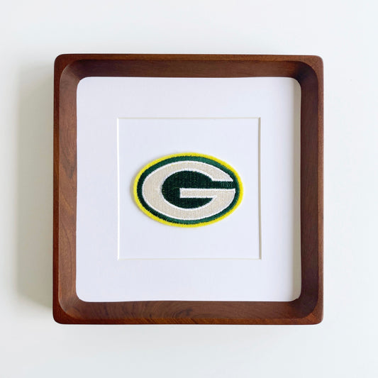 framed greenbay packers vintage patch