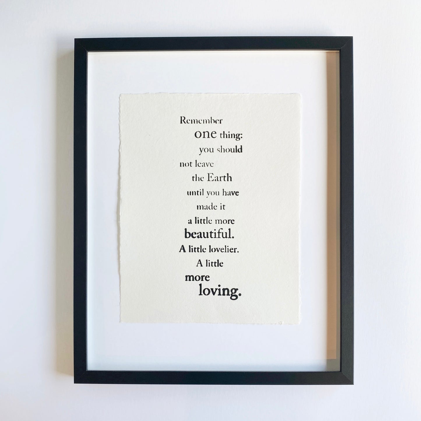 remember one thing handmade paper print