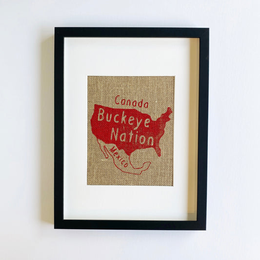 buckeye nation burlap print