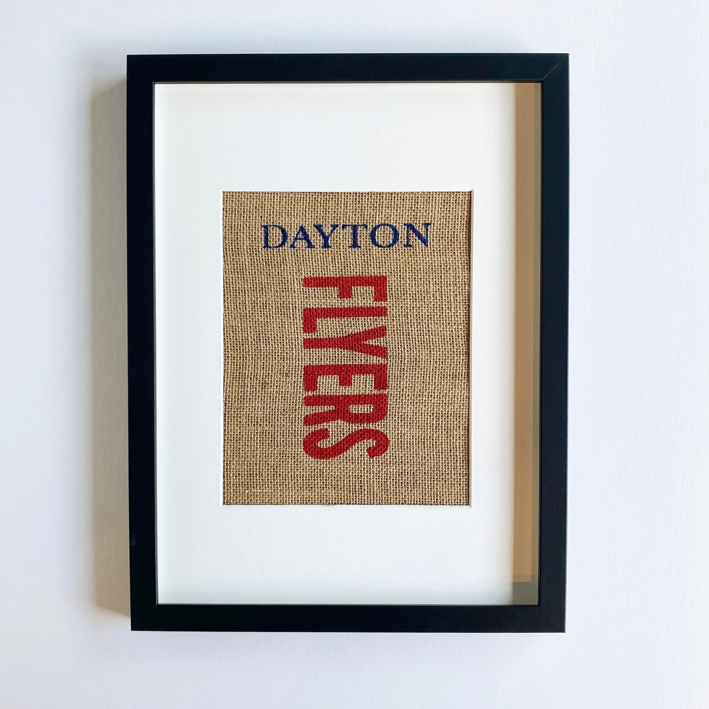 university of dayton flyers burlap print