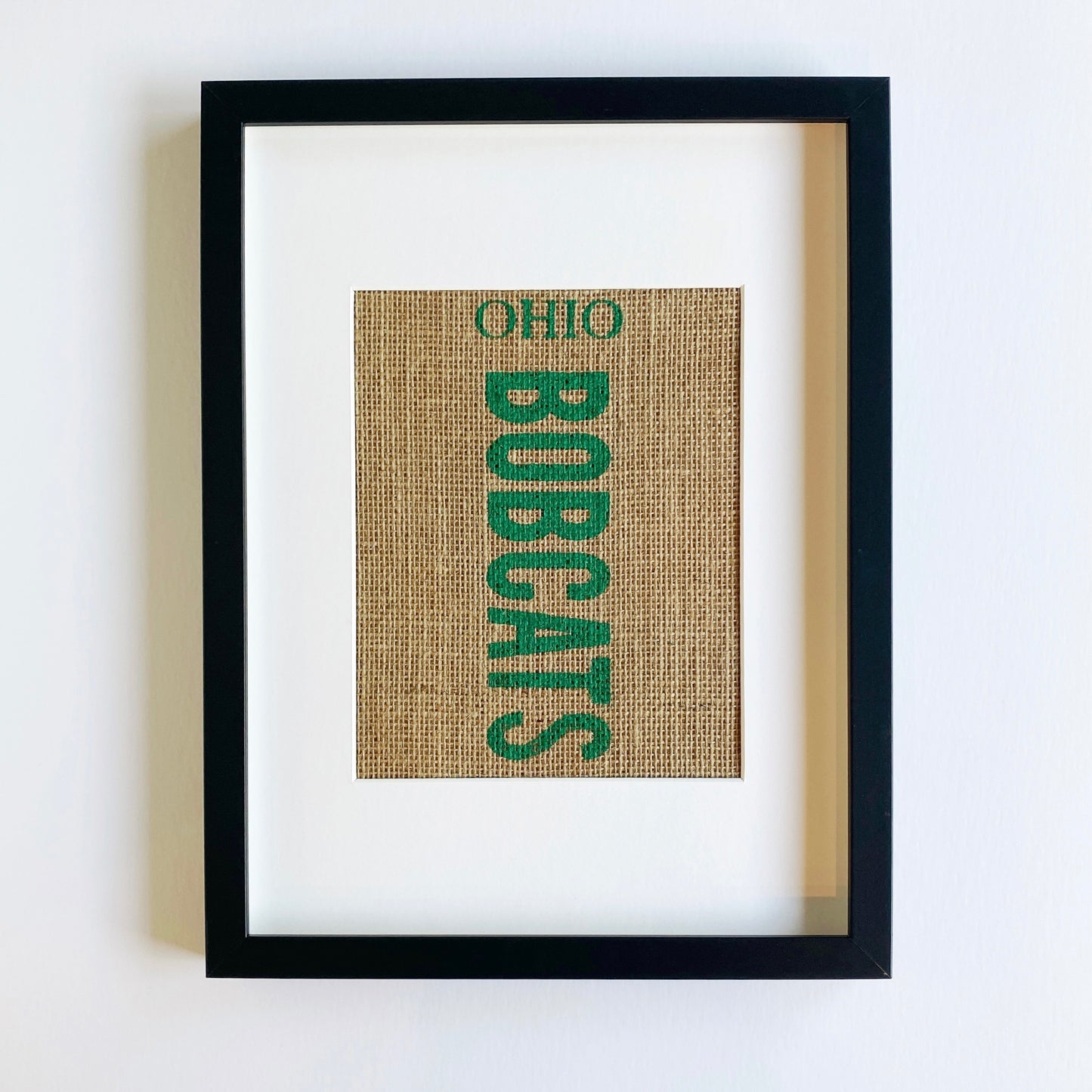 ohio university bobcats burlap print