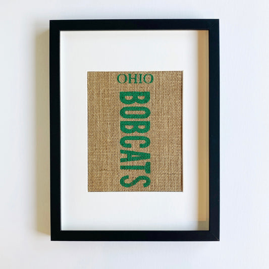 ohio university bobcats burlap print