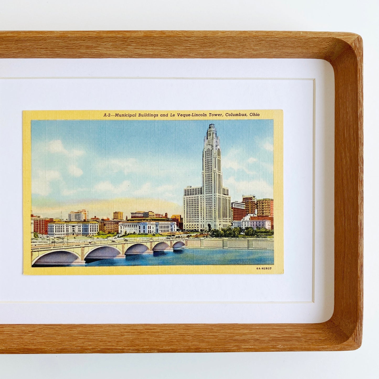 framed columbus ohio lincoln tower vintage postcard