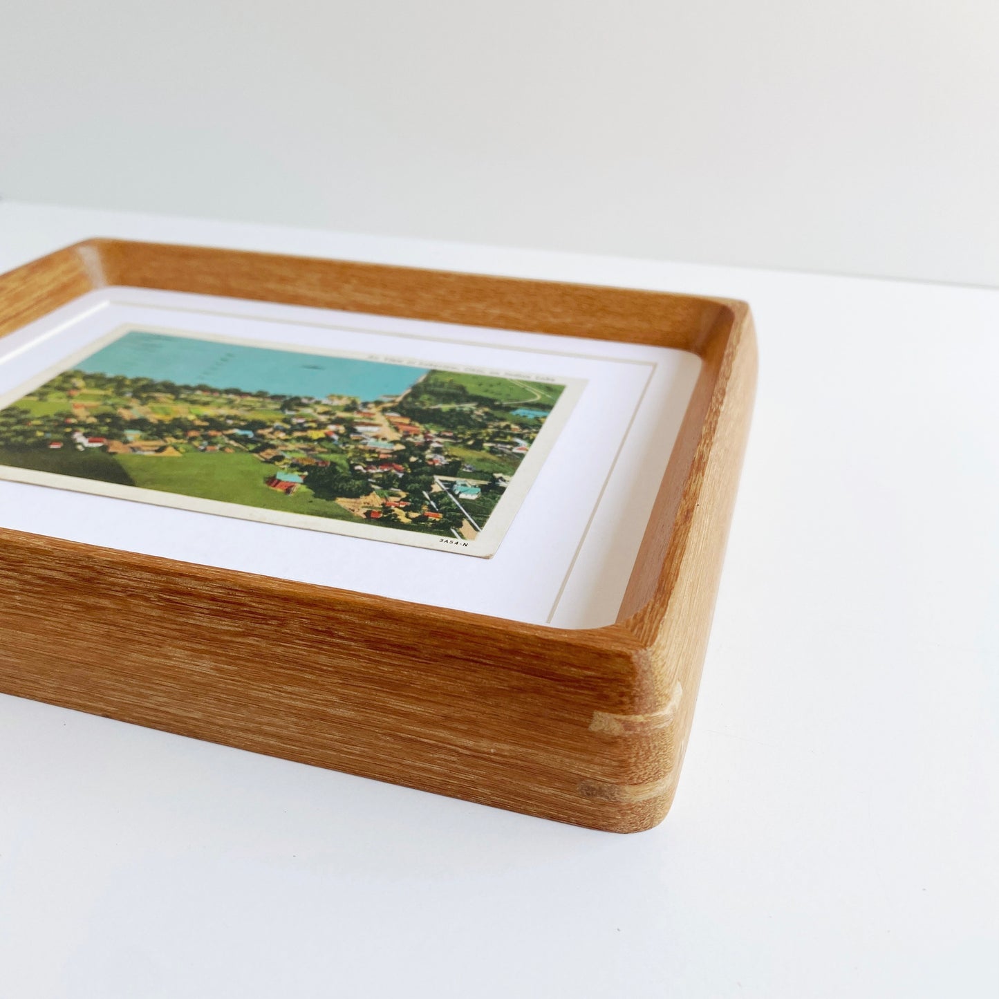 framed indian lake shoreline vintage postcard