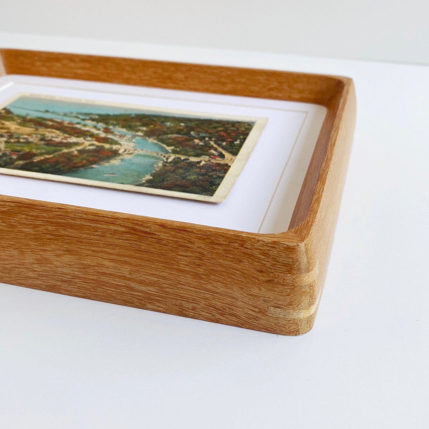 framed cleveland ohio rocky river vintage postcard