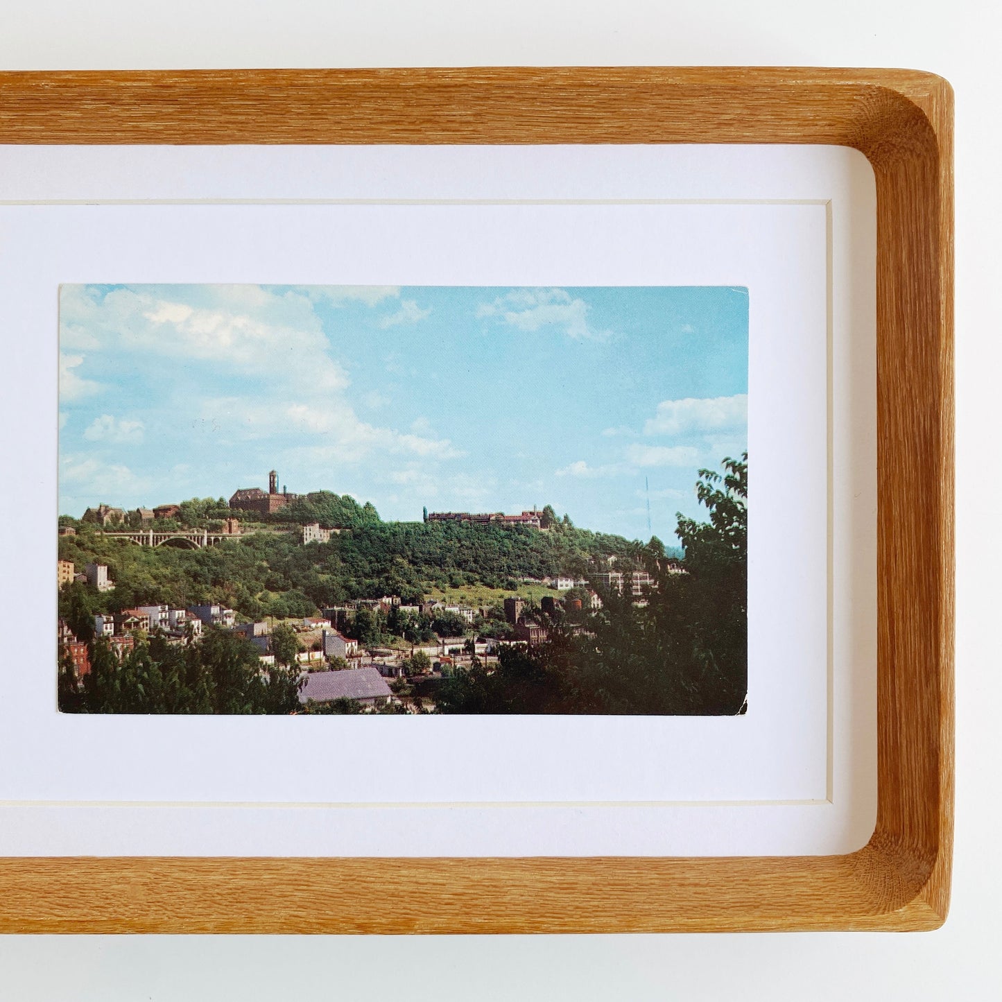 framed cincinnati ohio mt. adams vintage postcard