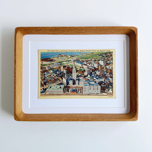 framed cleveland ohio terminal tower vintage postcard