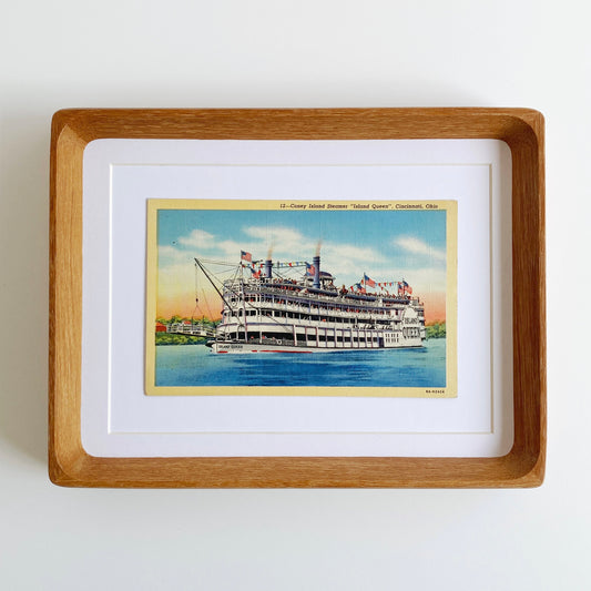framed cincinnati ohio island queen vintage postcard