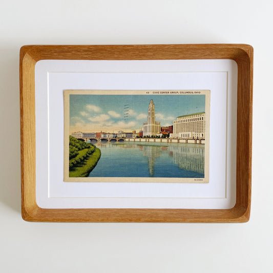 framed columbus ohio civic center vintage postcard