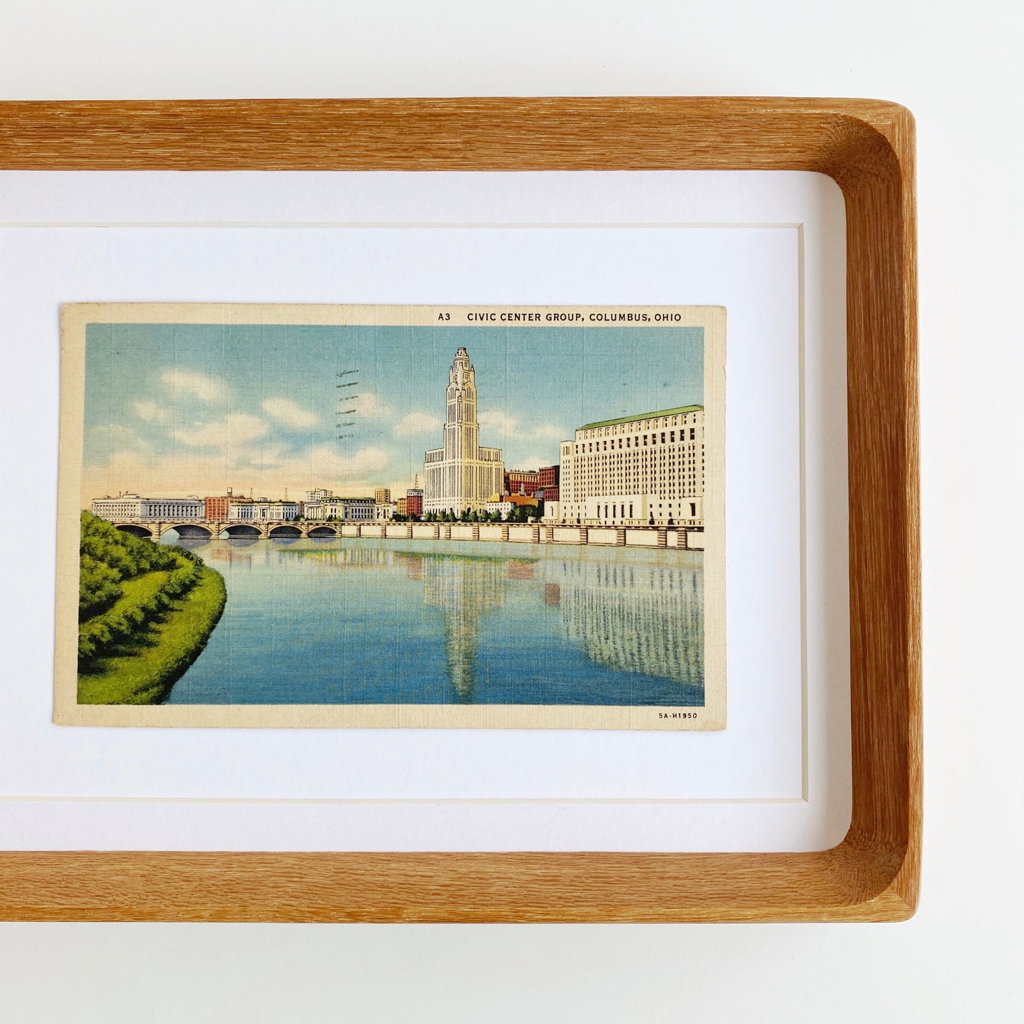 framed columbus ohio civic center vintage postcard