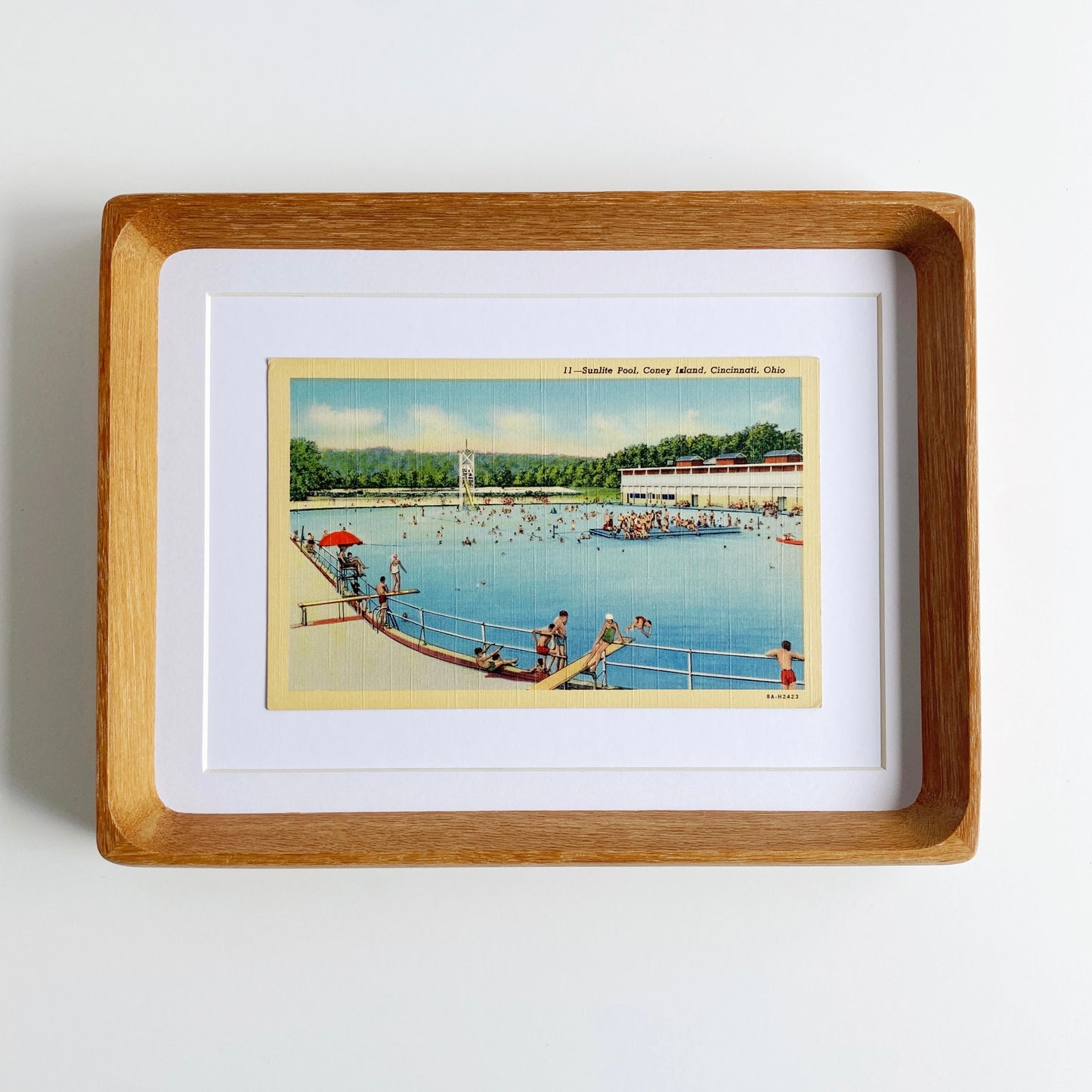 framed cincinnati ohio coney island vintage postcard