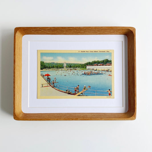 framed cincinnati ohio coney island vintage postcard