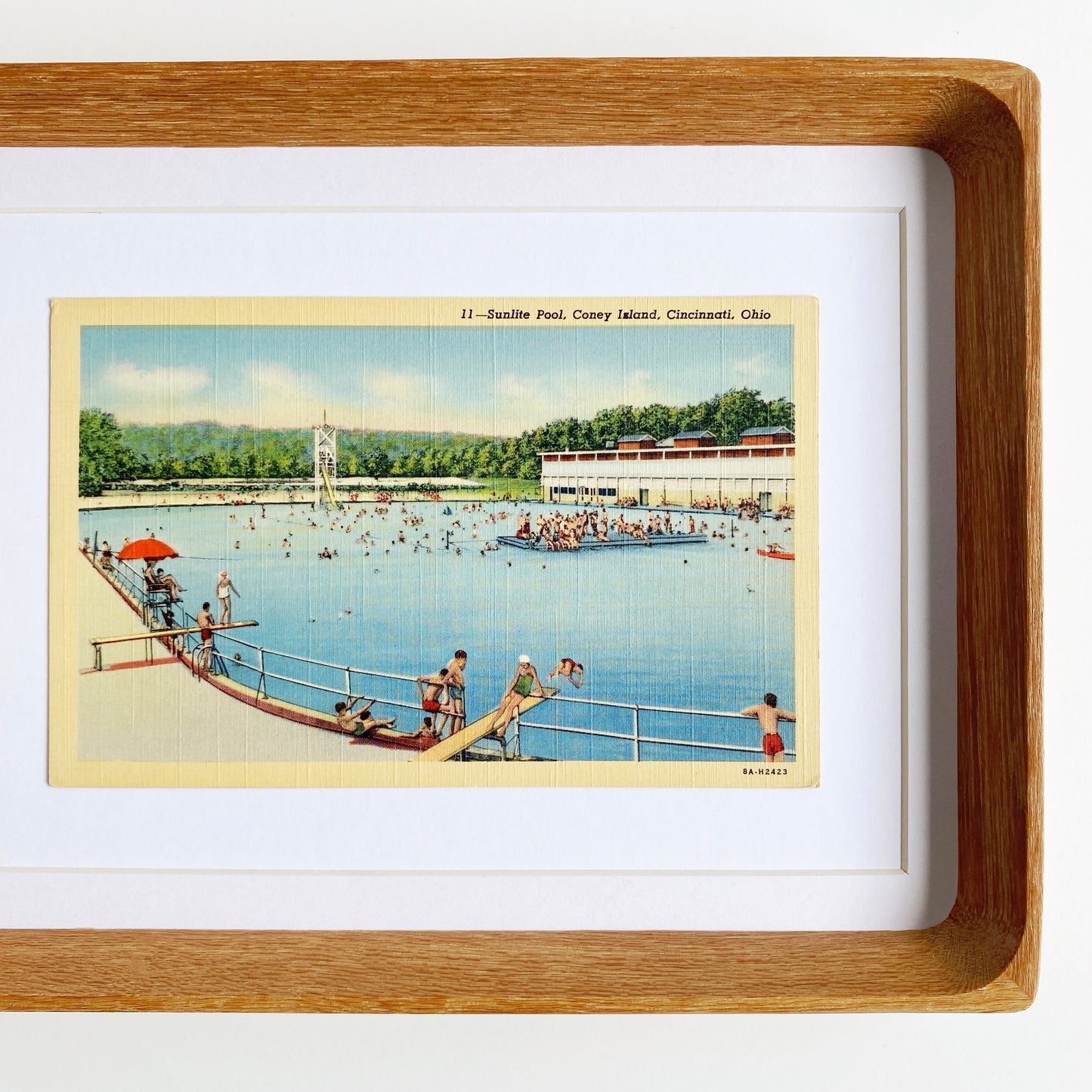 framed cincinnati ohio coney island vintage postcard