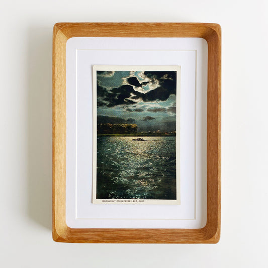 framed buckeye lake moonlight vintage postcard