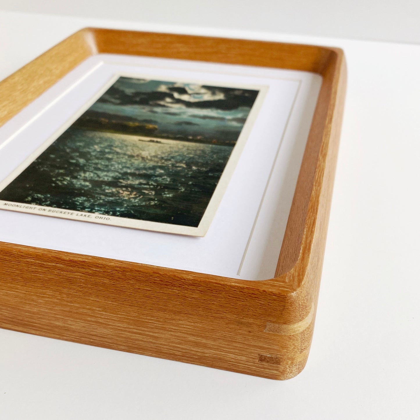 framed buckeye lake moonlight vintage postcard