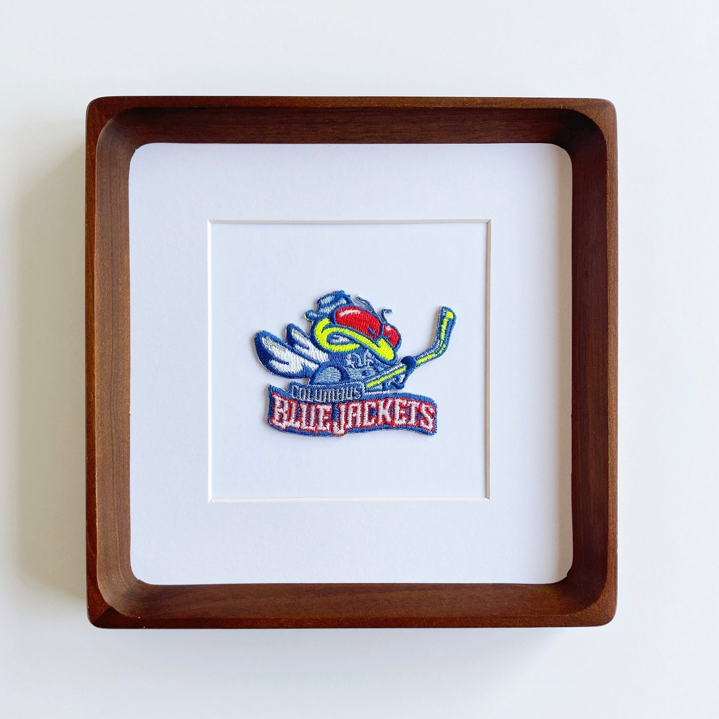 framed columbus blue jackets vintage patch