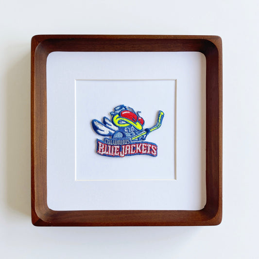 framed columbus blue jackets vintage patch