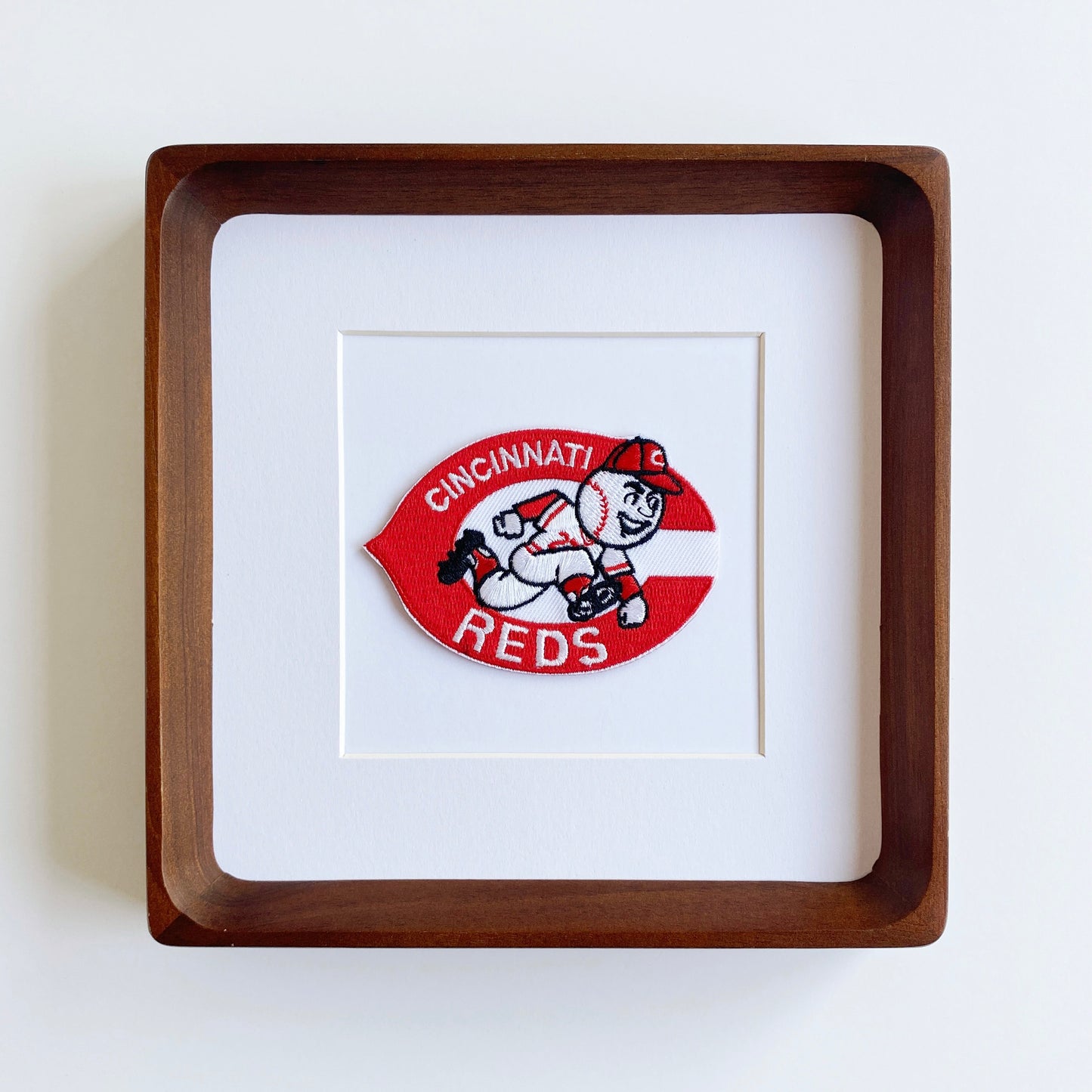 framed cincinnati reds c and redlegs vintage patch