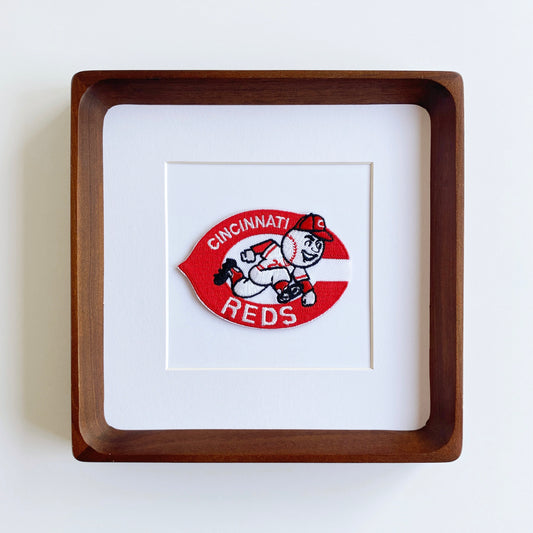 framed cincinnati reds c and redlegs vintage patch