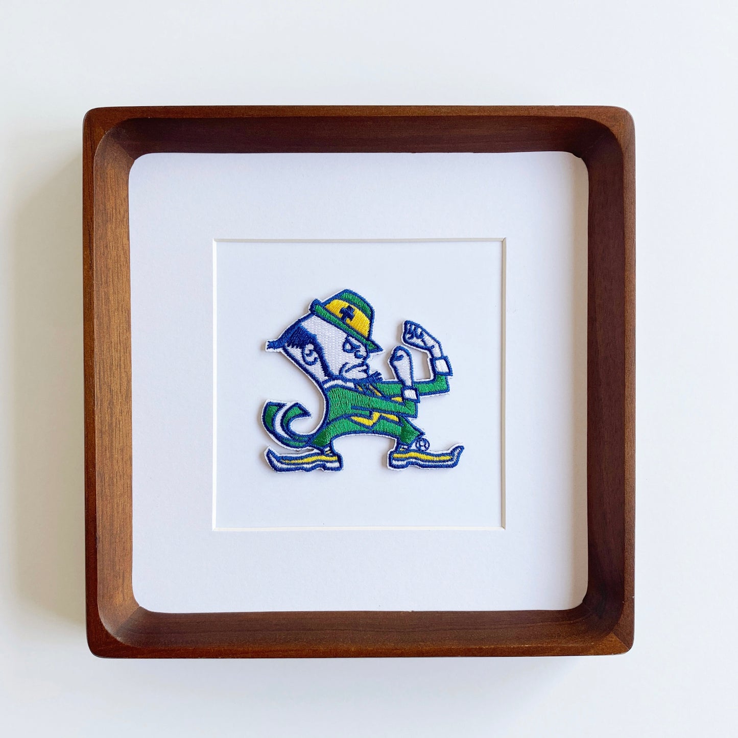 framed notre dame fighting irish vintage patch