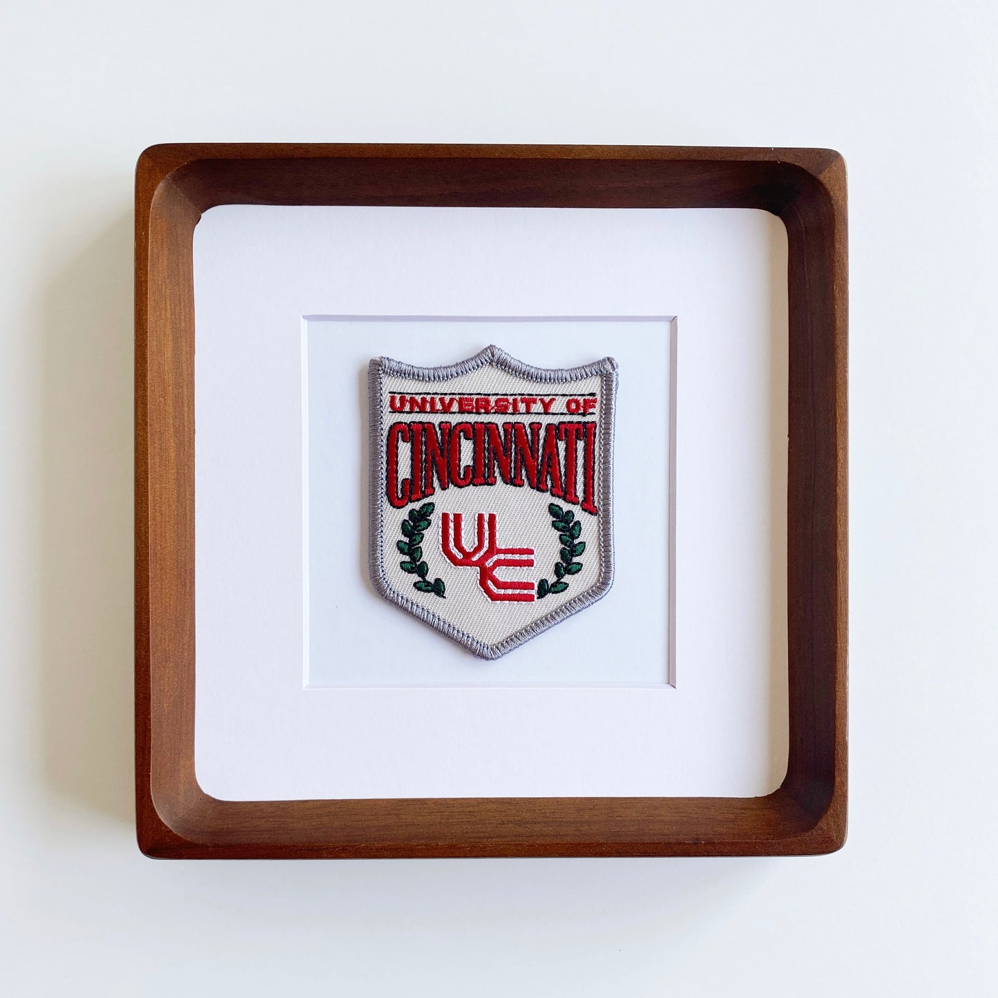 framed university of cincinnati crest vintage patch
